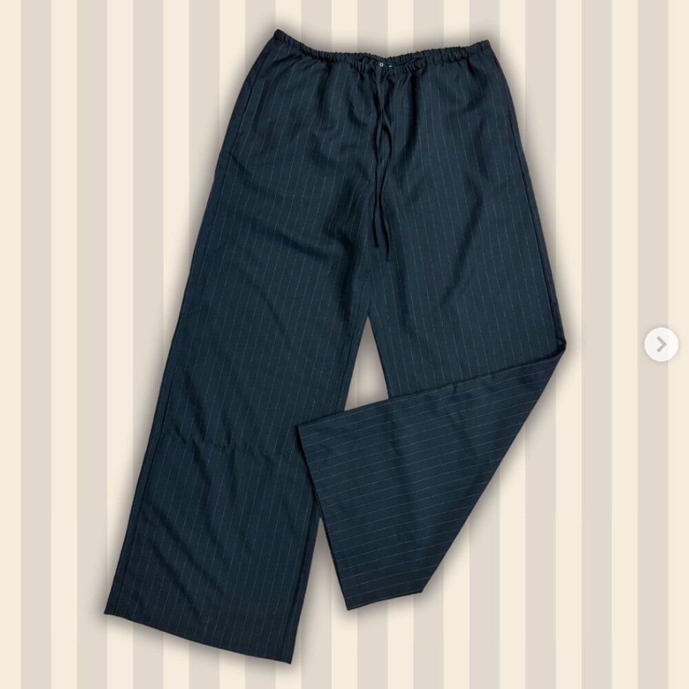 Divided Pinstripe Dress Pants with adjustable waist